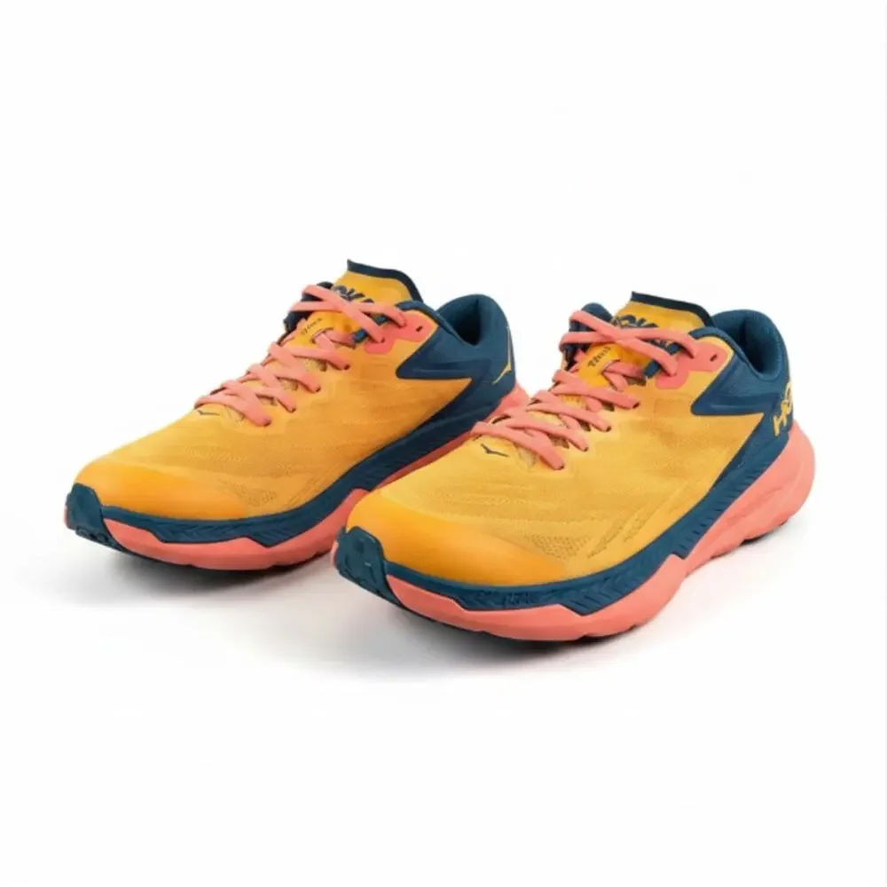 HOKA One One Zinal Trail Running Shoe Sneaker Women 10B Orange Mesh Everyday